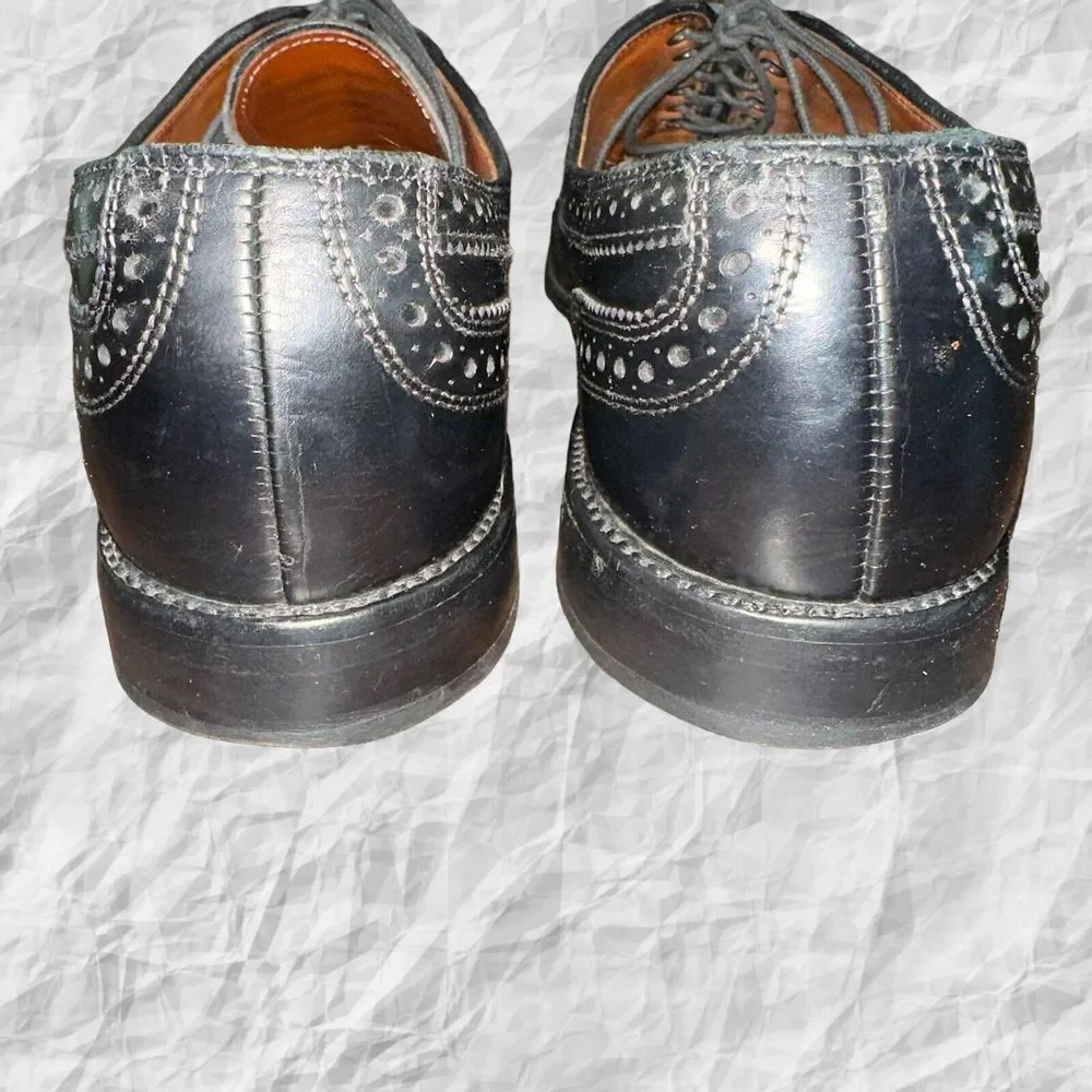 Allen‎ Edmonds MCALLISTER Wingtip Lace Up Oxfords Black 6205 Mens Size 10A